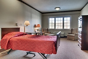 A patients room at Valhalla