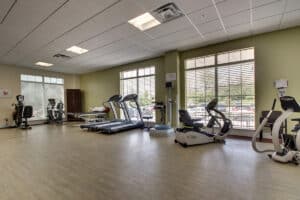 The rehab gym treadmills at Valhalla Post Acute