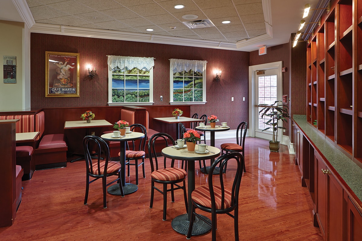 A dining room at Valhalla Post Acute