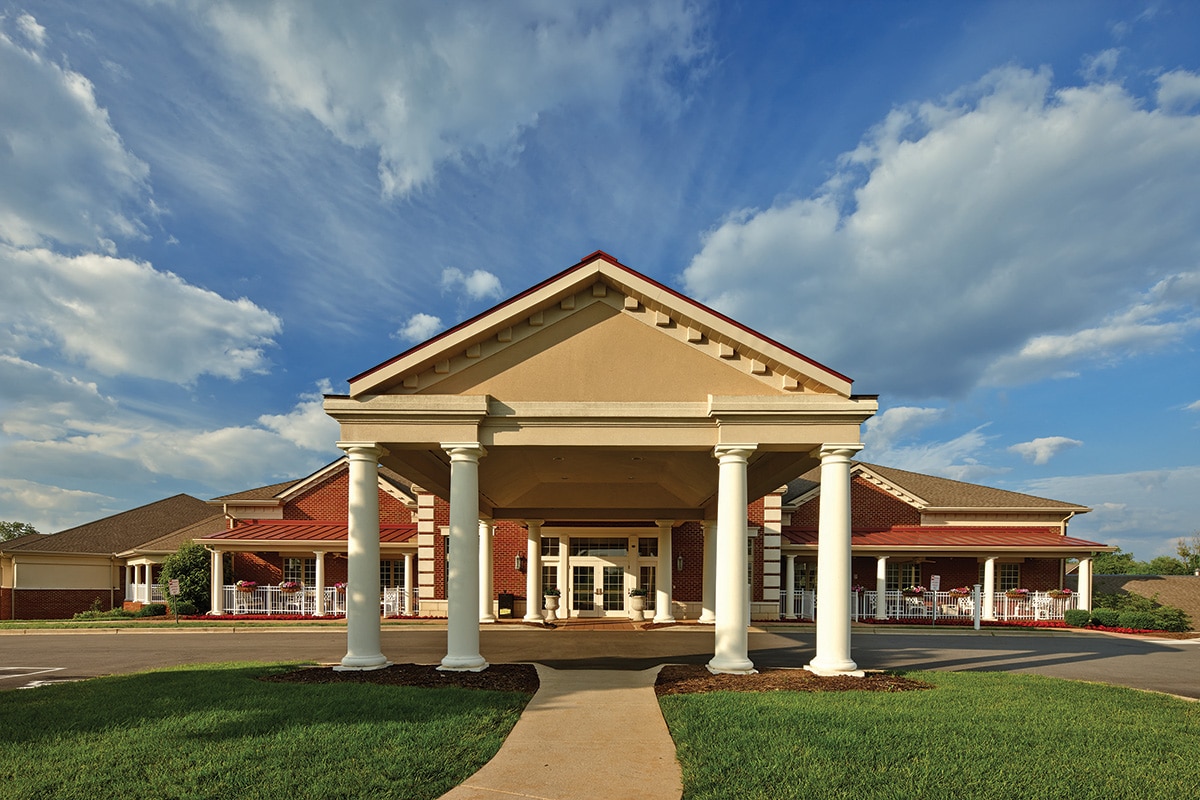 The front entrance to Valhalla Post Acute