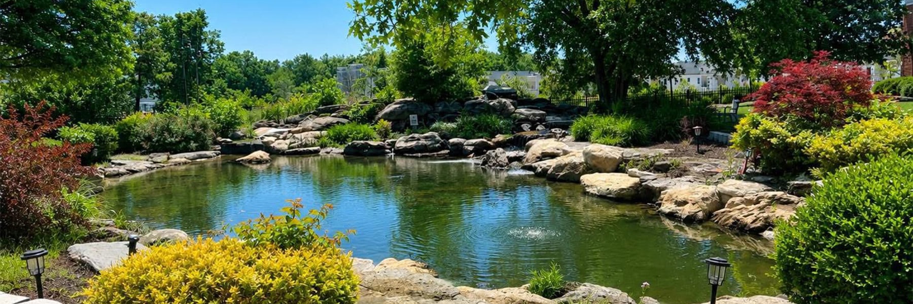 Koi pond at Valhalla Post Acute